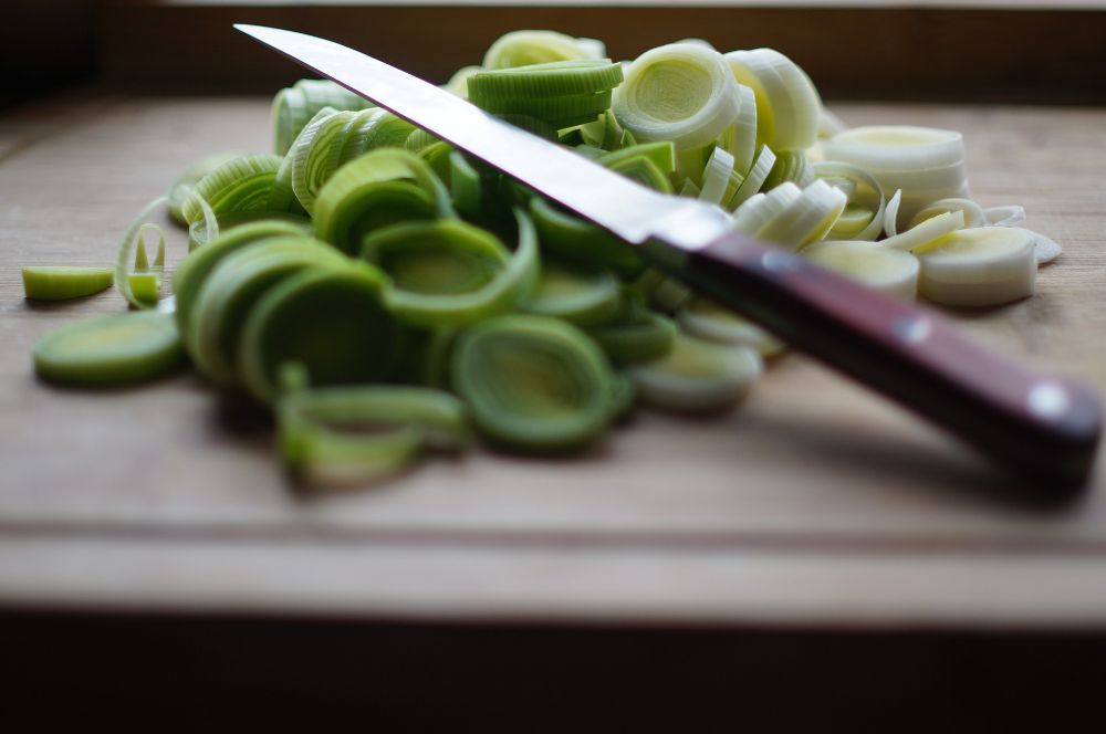 Leek and Sausage Fusilli 2 scallions