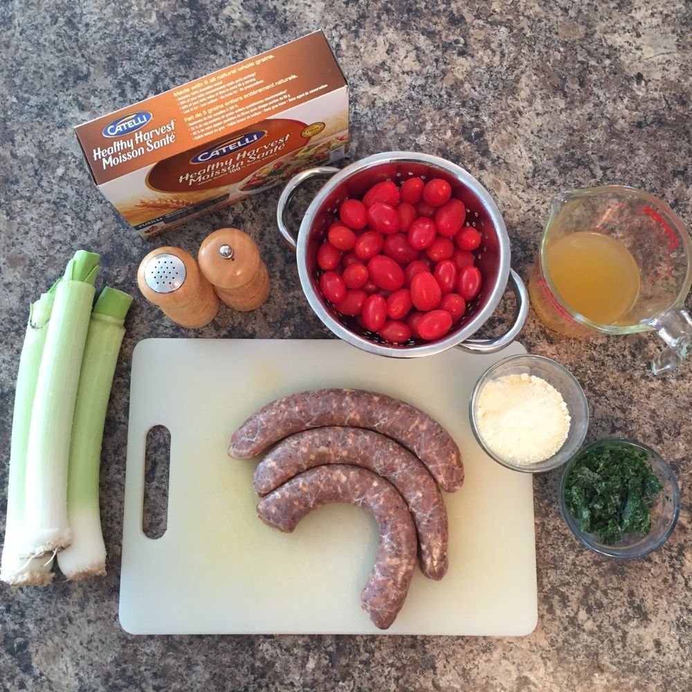 Leek and Sausage Fusilli ingredients