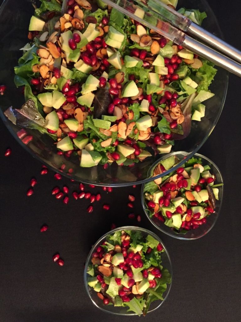 Festive Green Leaf Pomegranate Salad