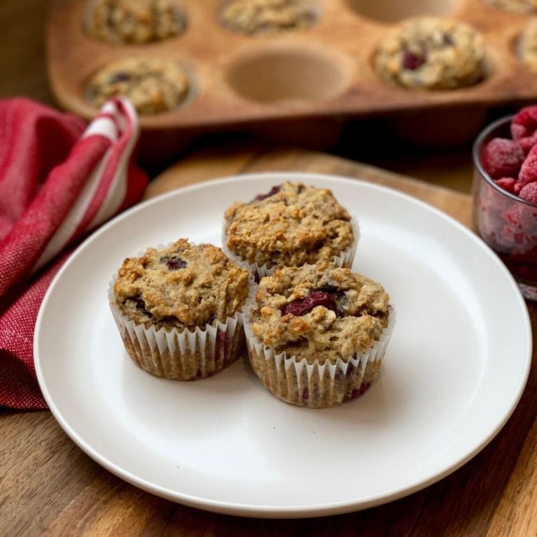 Vegan Banana Raspberry Muffins