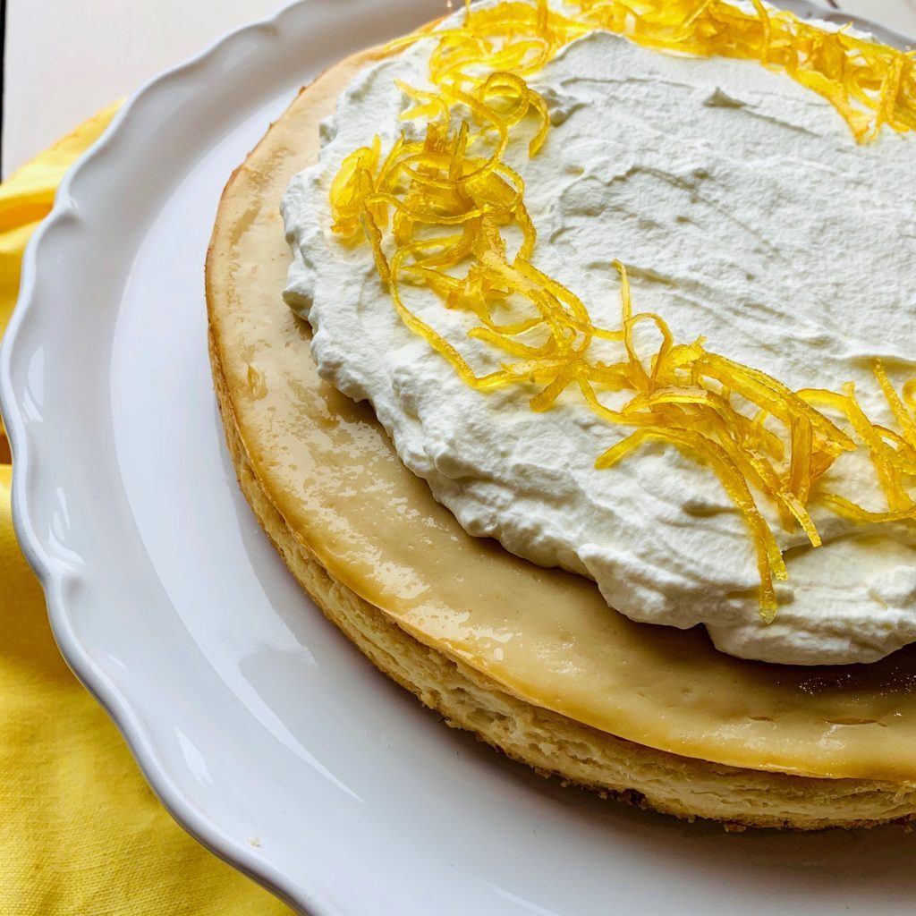 Lightened Up Lemon Almond Tofu Cheesecake