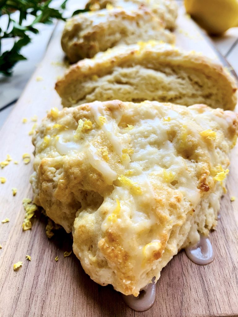 Lemon Buttermilk Scones With Lemon Glaze